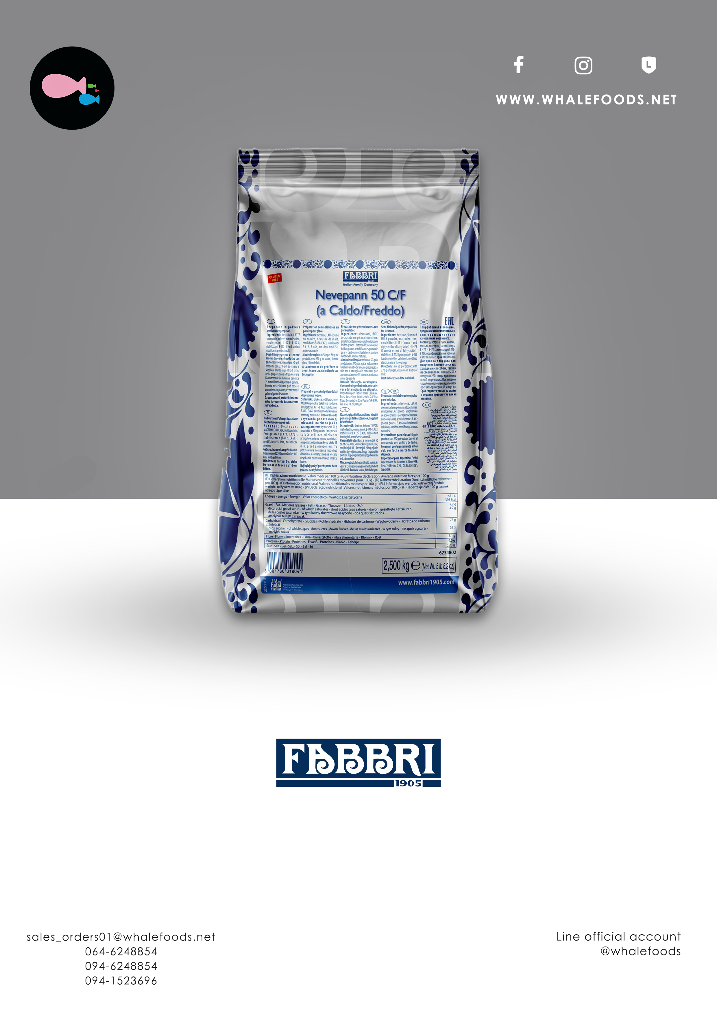 Fabbri NEVAPANN 50 CF SIZE : 1 BAG X 2.5 KG.