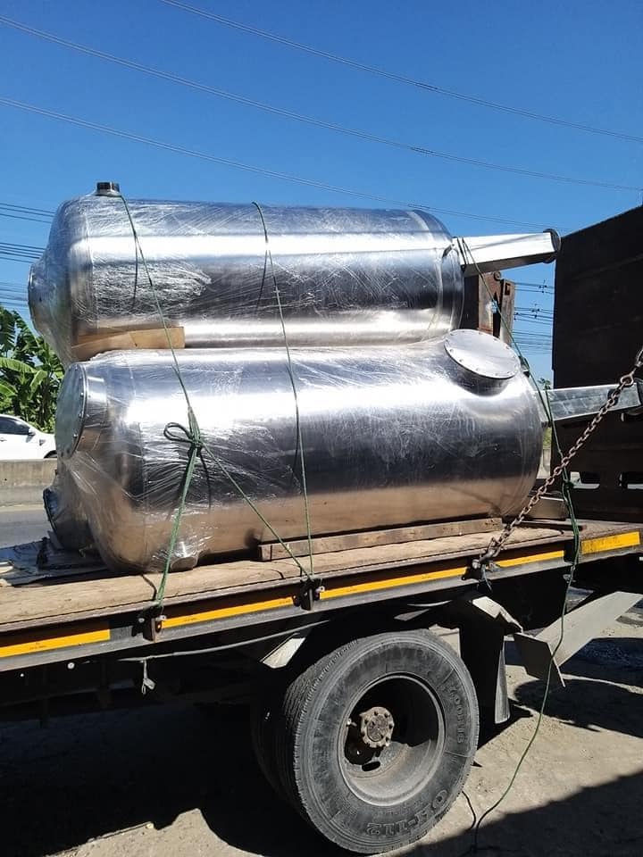 ถังกรองสแตนเลส 48 นิ้ว สูง 150 ซม. เส้นผ่าศูนย์กลาง 120 ซม. หนา 3 มม.