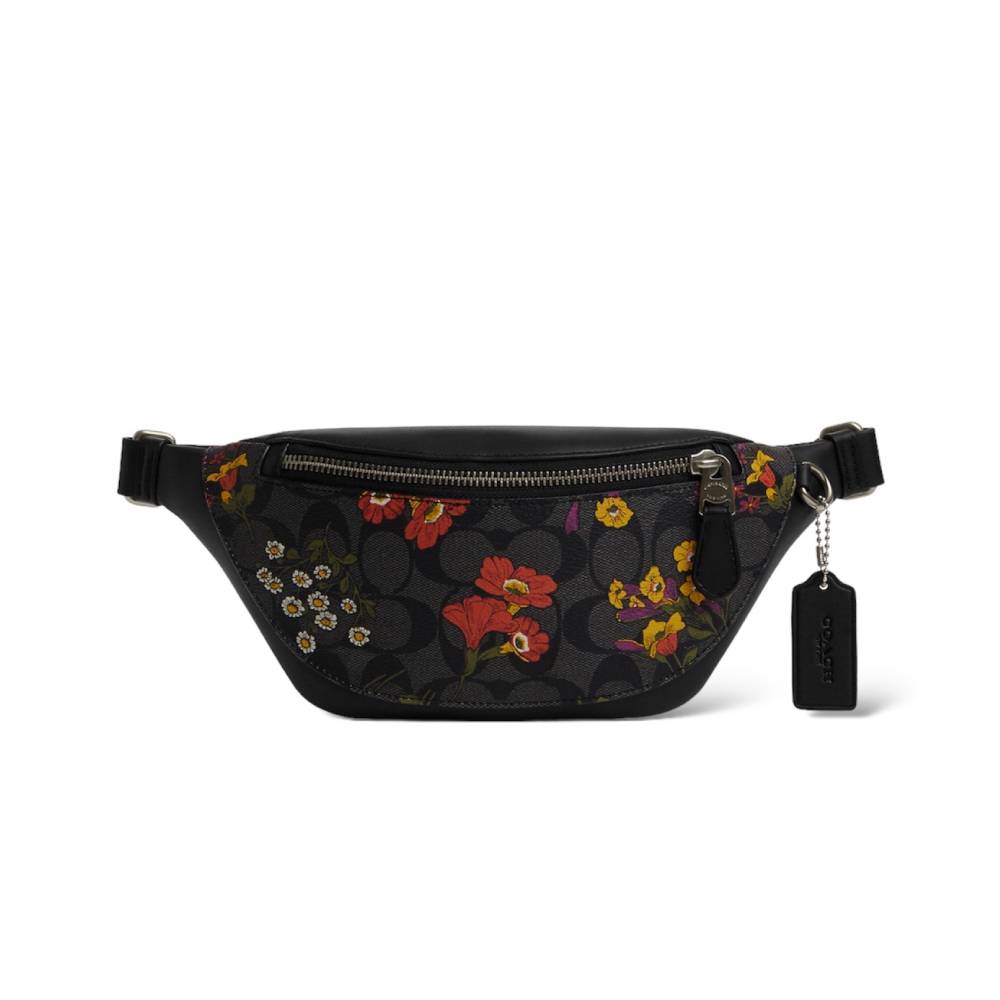 กระเป๋าคาดเอวผู้หญิง COACH CR189 WARREN MINI BELT BAG IN SIGNATURE CANVAS WITH FLORAL PRINT (QBA5F) [CR189QBA5F]