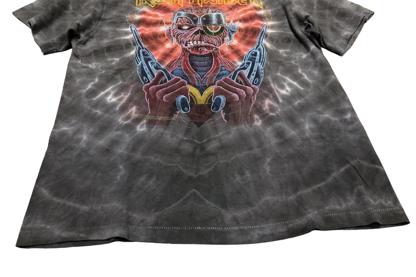เสื้อวง Iron Maiden Somewhere Back In Time มัดย้อม ปี 1987 ป้ายผีเสื้อ Symmetria หายาก Size M สินค้าลิขสิทธิ์แท้ 100%