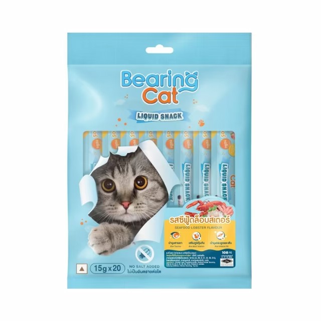 Bearing Cat ลิควิดสแนค 15 g. รสซีฟู้ดล็อบสเตอร์ แพค 20 ซอง