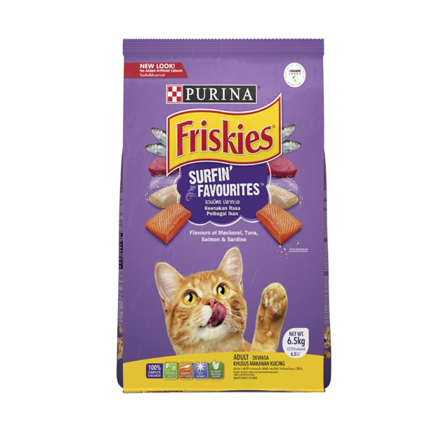 Friskies อาหารเม็ด (แมวโต-รสรวมมิตรปลาทะเล) 6 Kg.