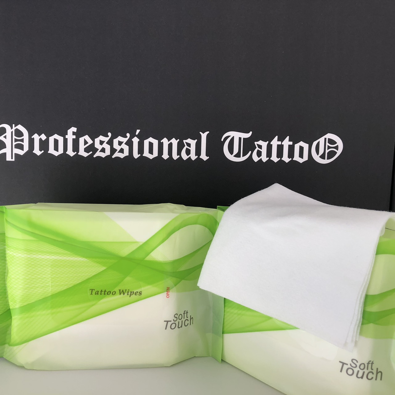 Professional Tattoo Tattoo Wipes ผ้าเช็ดแห้งทำความสะอาดระหว่างสัก Professional Tattoo Tattoo Aftercare Wipes White 20X20 cm