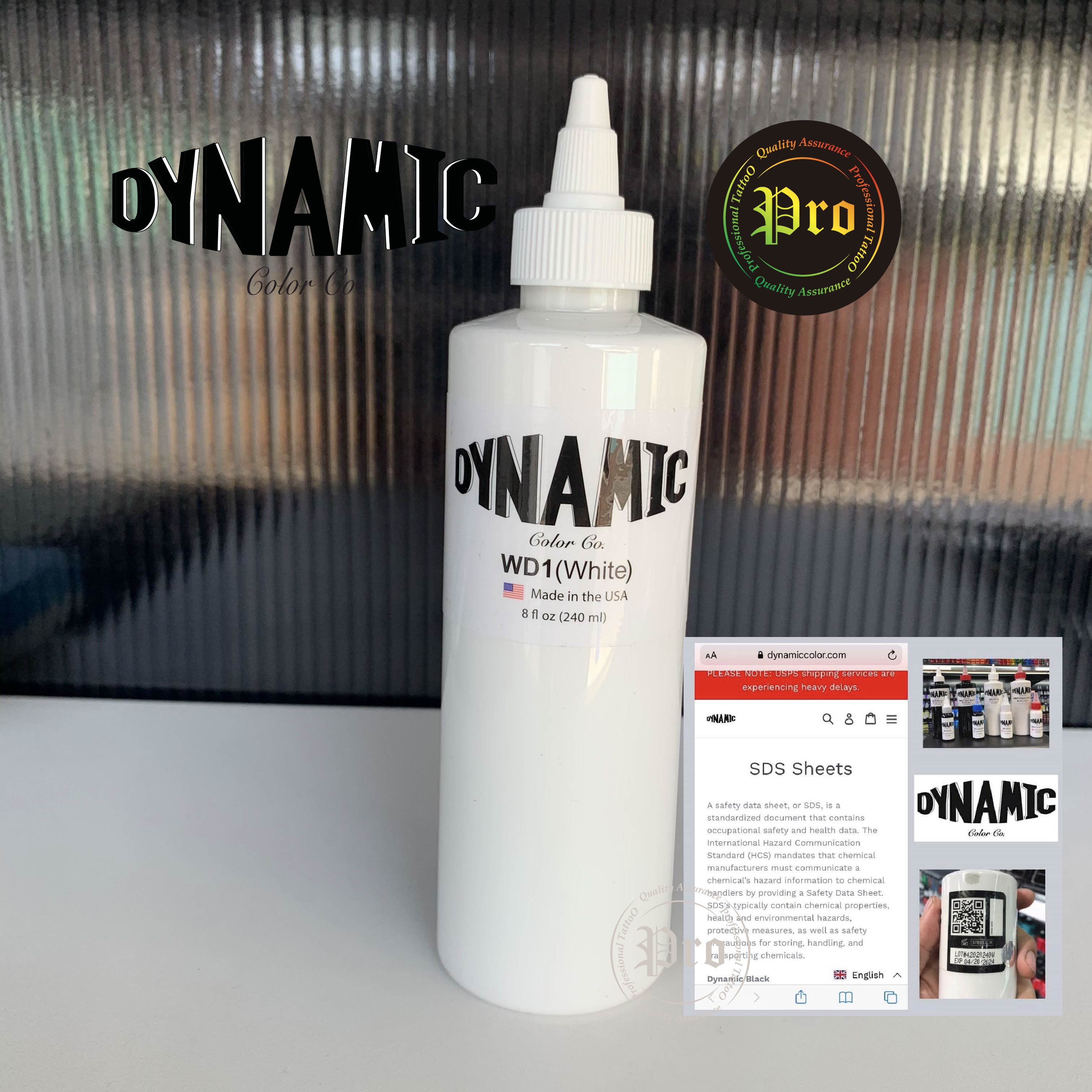 DYNAMIC DYNAMIC Color INK 8oz , 1oz หมึกสักไดนามิค ขนาด 8 ออนซ์ และ ขนาด 1 ออนซ์ TRIPLE BLACK ,Black , White 8oz , 1oz