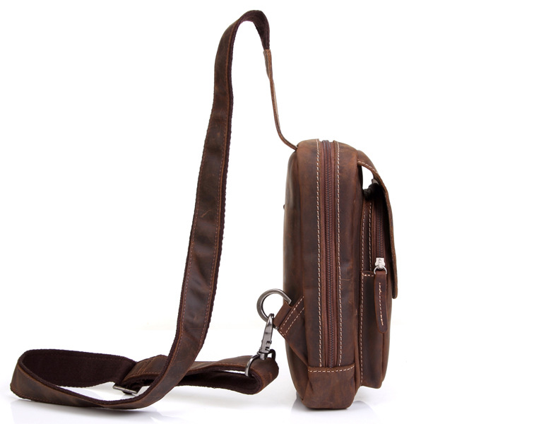 For You Leather LB24 กระเป๋าคาดอก กระเป๋าสะพายพาดลำตัว กระเป๋าผู้ชาย หนังแท้ นูบัค LB24