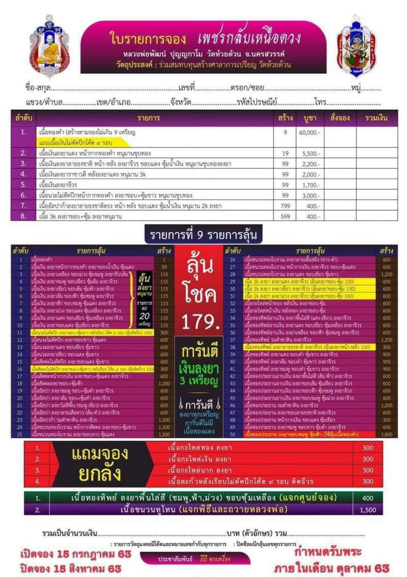 รุ่น เพชรกลับเหนือดวง (แกะแล้ว) หลวงพ่อพัฒน์ วัดห้วยด้วน