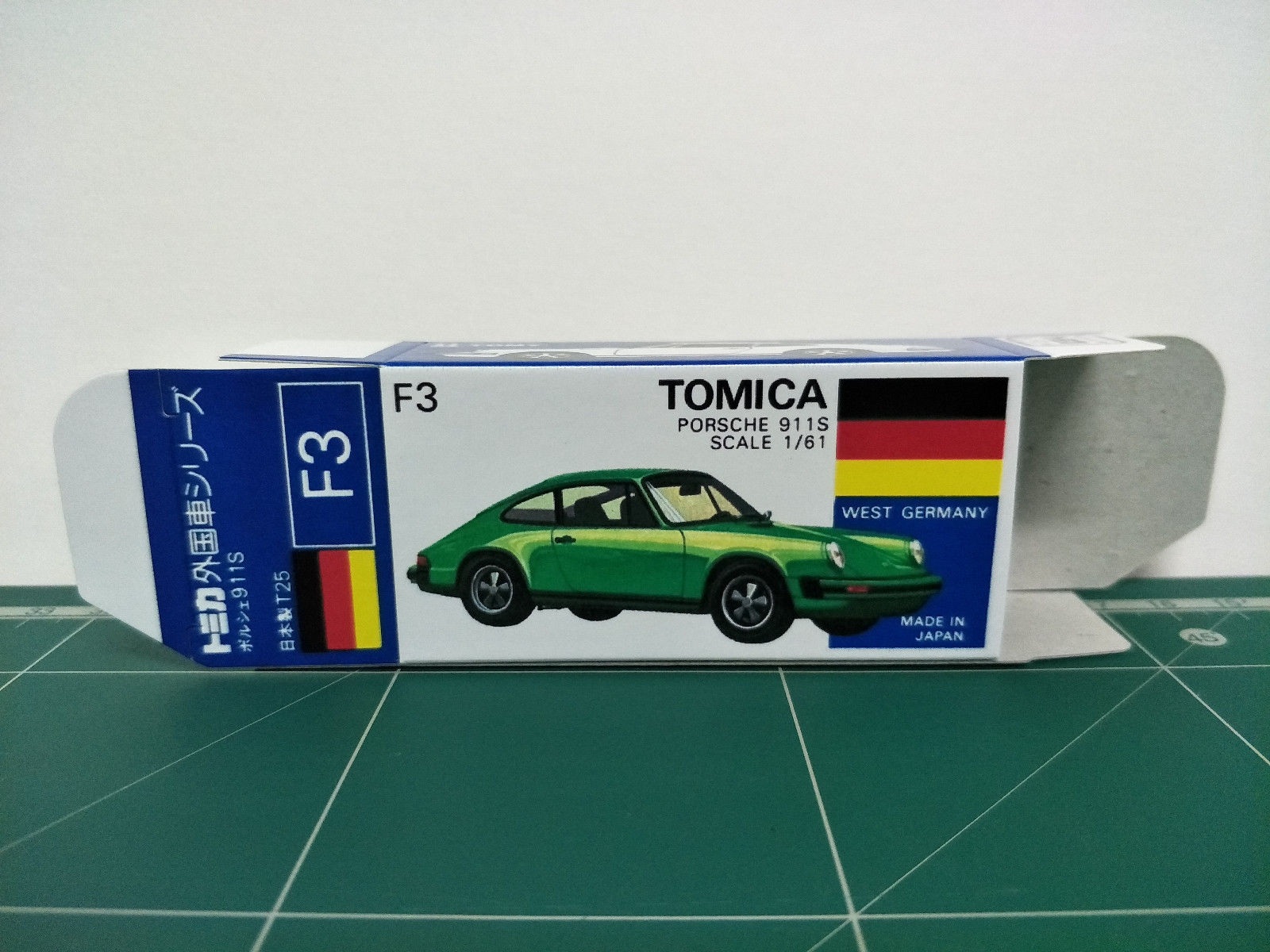 กล่องพิมพ์ Reproduction Box สำหรับ Tomica Blue Box No.F3 Porsche 911S (กล่องเปล่า, ไม่มีรถ)