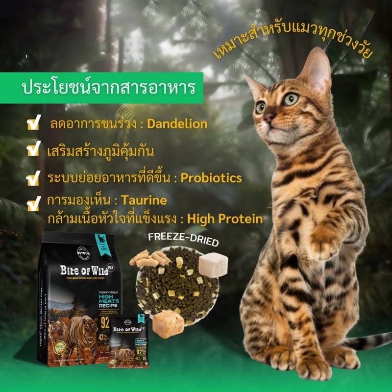 Bite of Wild Grain Free โปรตีน 42% จากเนื้อไก่และปลาแซลมอน 1 Kg