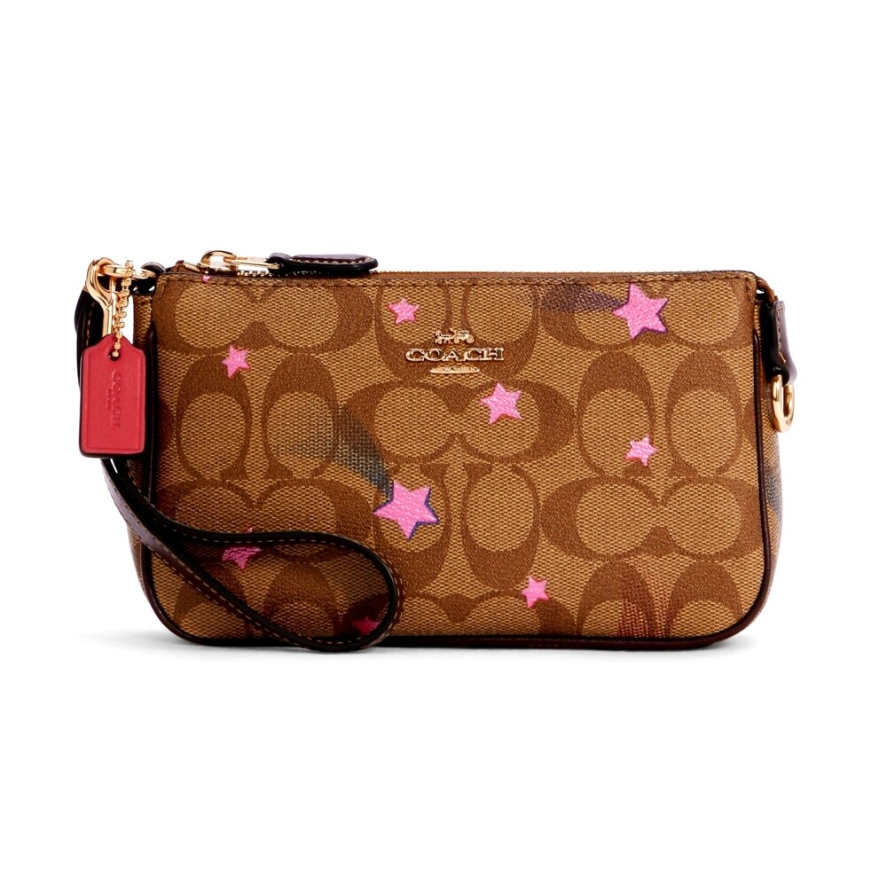 กระเป๋าสตางค์คล้องมือ COACH C7294 NOLITA 19 IN SIGNATURE CANVAS WITH DISCO STAR PRINT (IME7V) [C7294IME7V-MB]