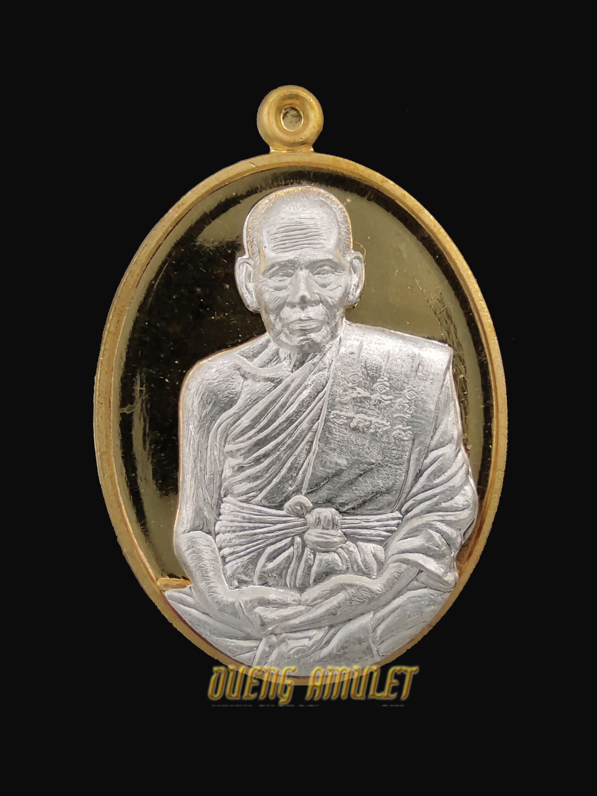 เหรียญ รุ่น "มนต์พระพายสะกดทัพ" เนื้อ ทองประธานชุบทองคำแท้หน้ากากเงิน