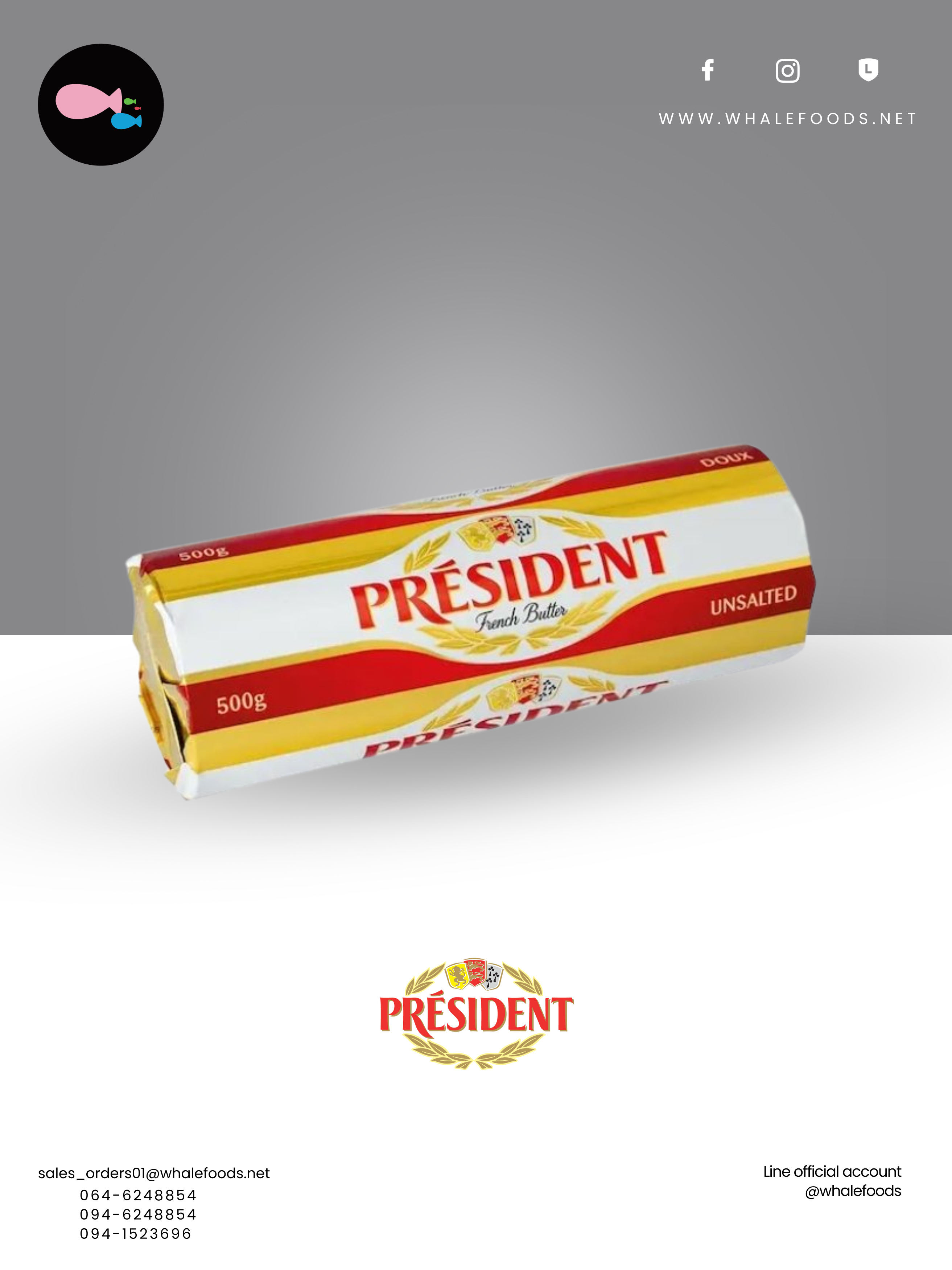 BUTTER ROLL UNSALTED 82% FAT SIZE : 500 G