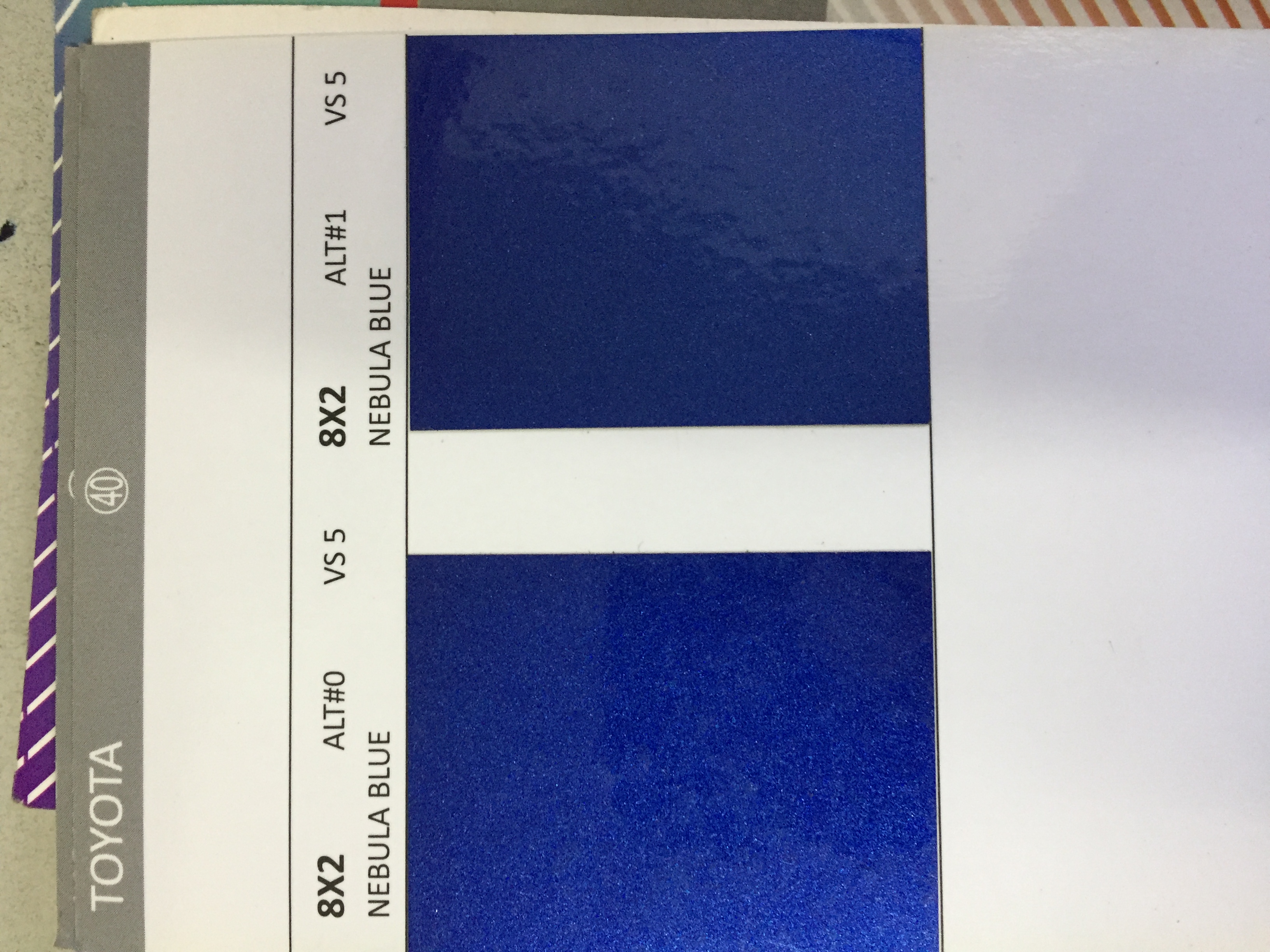 สีผสมตามเบอร์สีมุกน้ำเงิน