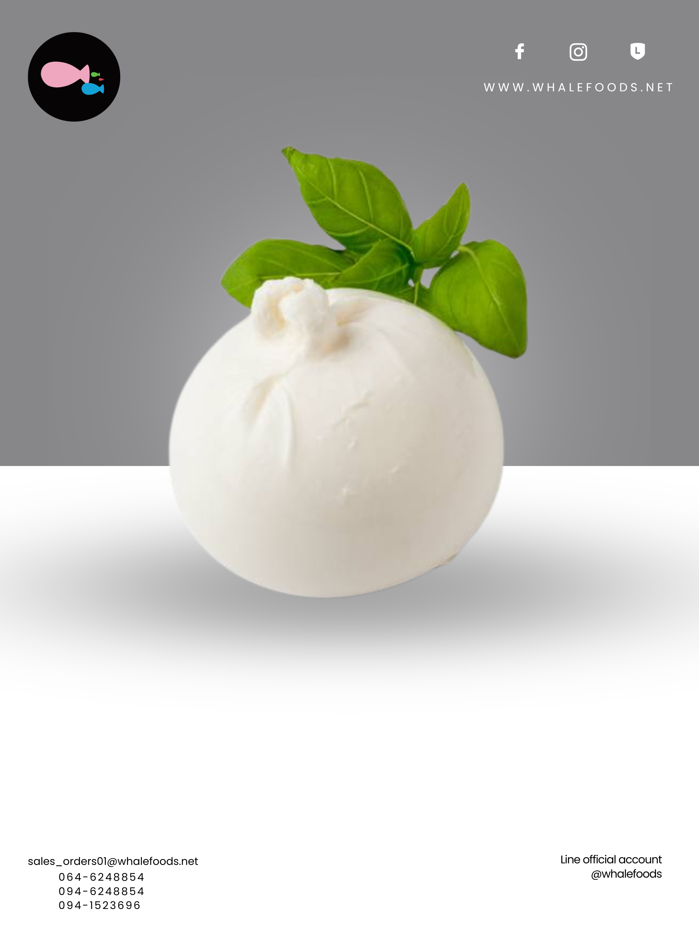 BURRATA PUGLIESE SINGOLA SIZE : 125 G