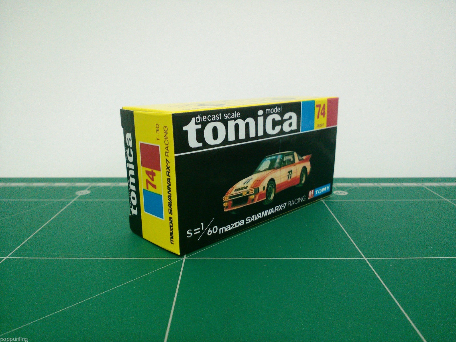 กล่องพิมพ์ Reproduction Box สำหรับ Tomica Black Box No.74 Mazda Savanna RX-7 Racing (กล่องเปล่า, ไม่มีรถ)
