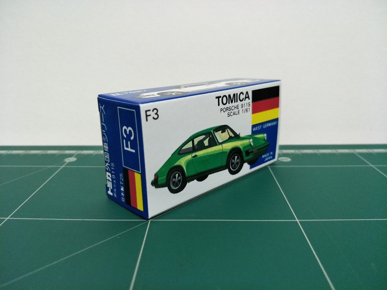 กล่องพิมพ์ Reproduction Box สำหรับ Tomica Blue Box No.F3 Porsche 911S (กล่องเปล่า, ไม่มีรถ)