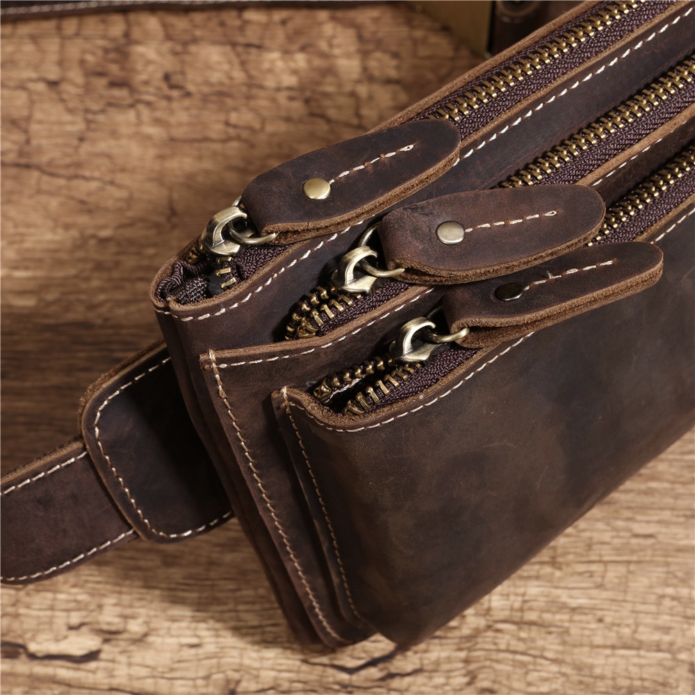 For You Leather (ราคาพิเศษ) LB85 กระเป๋าคาดอก กระเป๋าคาดเอว กระเป๋าผู้ชาย หนังแท้ พรีเมี่ยม LB85