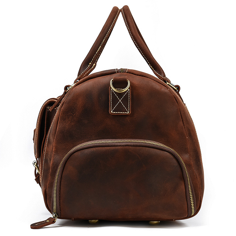 For You Leather LB90 กระเป๋าเดินทาง ผู้ชาย หนังแท้ ใบใหญ่ (สีน้ำตาลเข้ม,สีน้ำตาลอ่อน) LB90