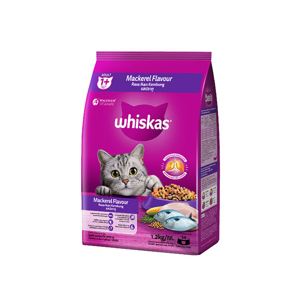 Whiskas อาหารเม็ด ( แมวโต-รสปลาทู) 1.2 kg.