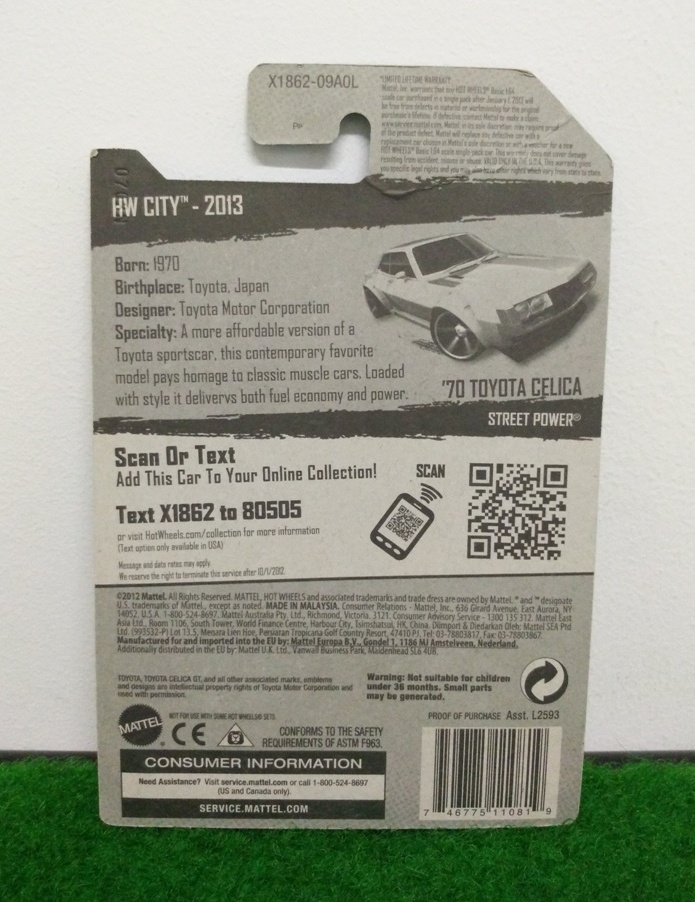 Hot Wheels '70 Toyota Celica; WH City 2013