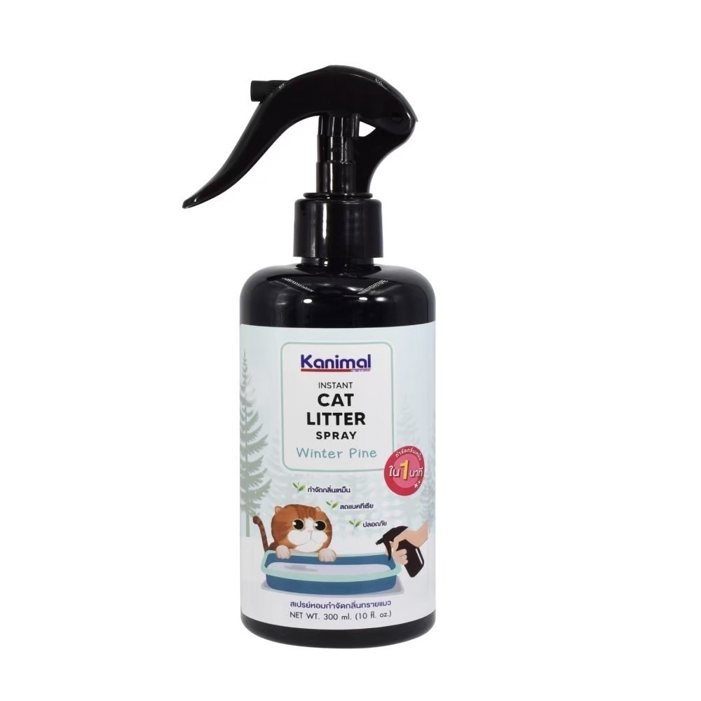 Kanimal 702-48211 สเปรย์กำจัดกลิ่นทรายแมว กลิ่น Winter Pine 300 มล.