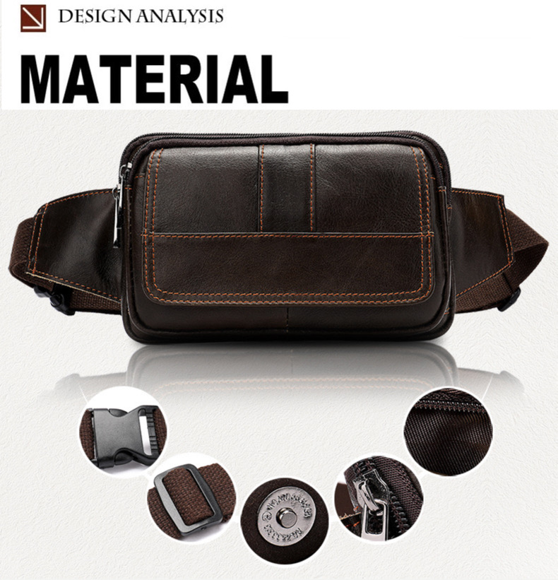 For You Leather LB35 กระเป๋าคาดเอว กระเป๋าคาดอก ผู้ชาย หนังแท้ ขนาดเล็ก กะทัดรัด LB35