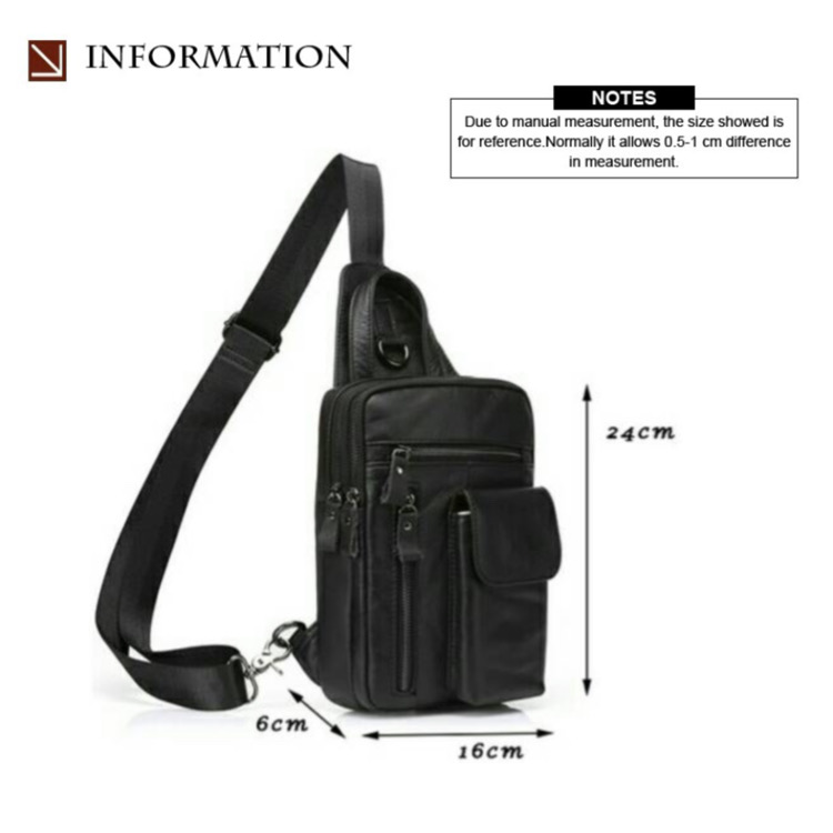 For You Leather LB41 กระเป๋าคาดอก กระเป๋าสะพายพาดลำตัว กระเป๋าสะพายไหล่ หนังแท้ ช่องเยอะ LB41