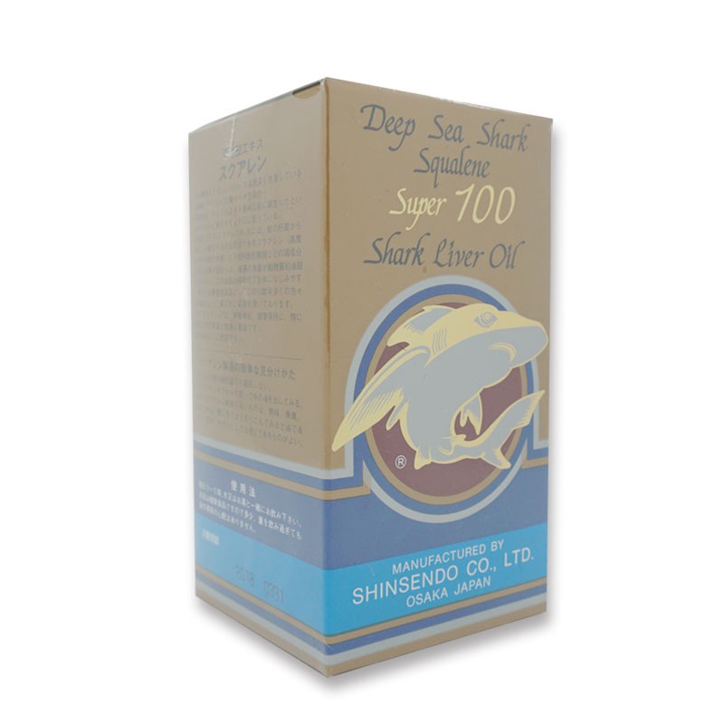 น้ำมันตับปลาฉลาม น้ำมันตับปลา นำเข้าจากประเทศญี่ปุ่น Deep sea shark squalane 100 (330แคปซูล)