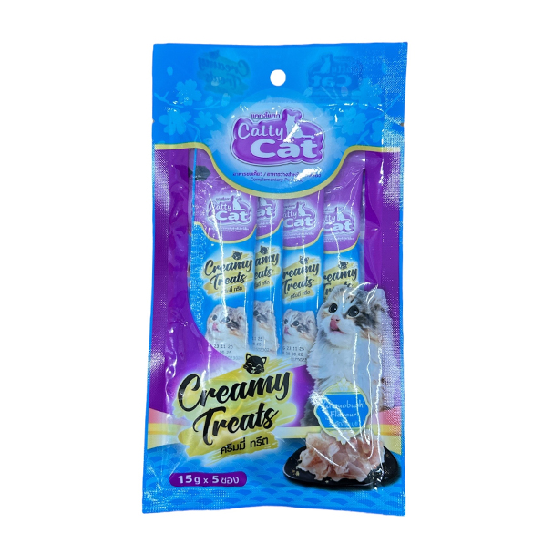 Catty Cat LF04 Creamy Treats รสัตสึโอะบูชิ 15 กรัม (1x5) ฟ้า