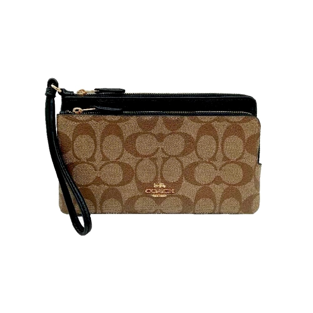กระเป๋าคล้องมือ COACH C5576 DOUBLE ZIP WALLET IN SIGNATURE CANVAS (IMCBI) [C5576IMCBI-MB]