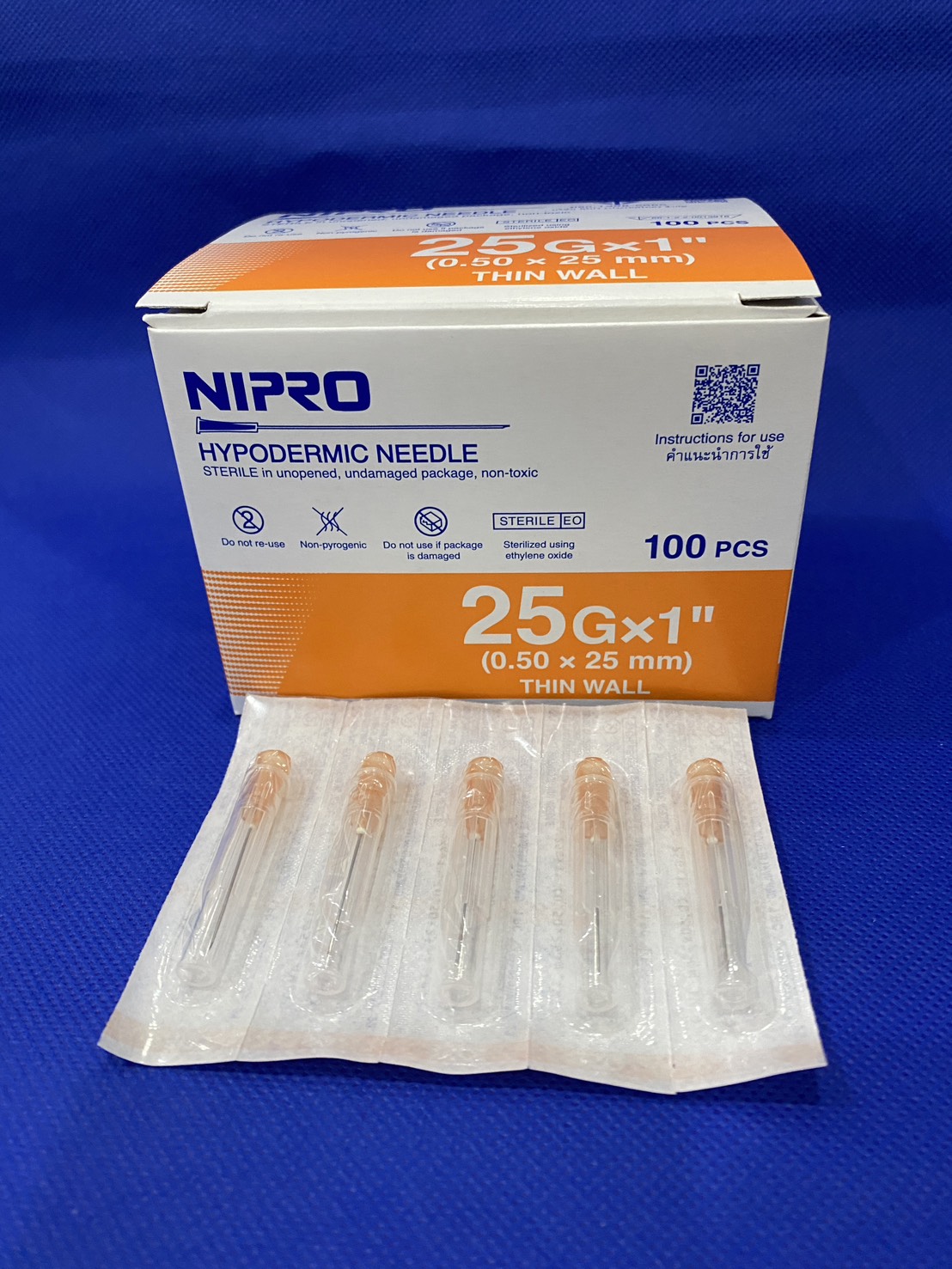 เข็มฉีดยา เบอร์ 25Gx1" (0.50 x 25 mm) NIPRO (100อัน/กล่อง)