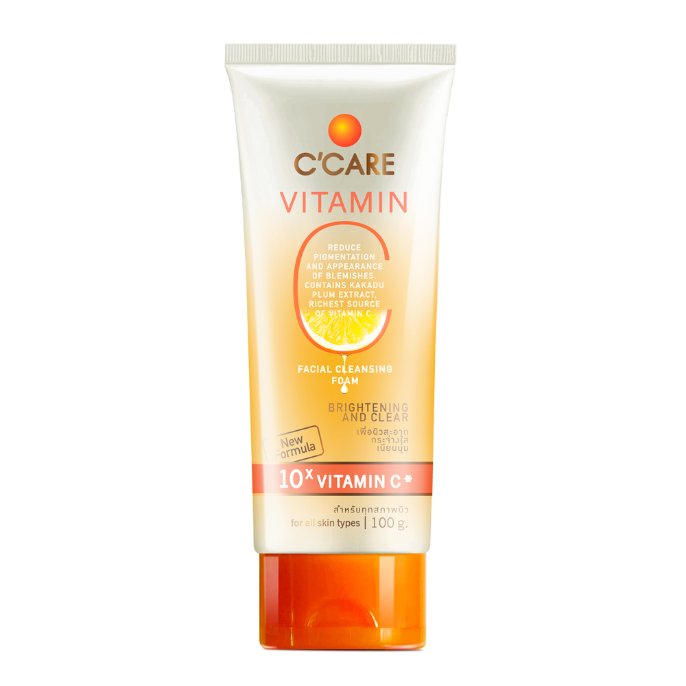 C’CARE Vitamin C Facial Cleansing Foam (100g) โฟมล้างหน้าผสานคุณค่า 10x Vitamin C เพื่อผิวสะอาดกระจ่างใส เนียนนุ่ม