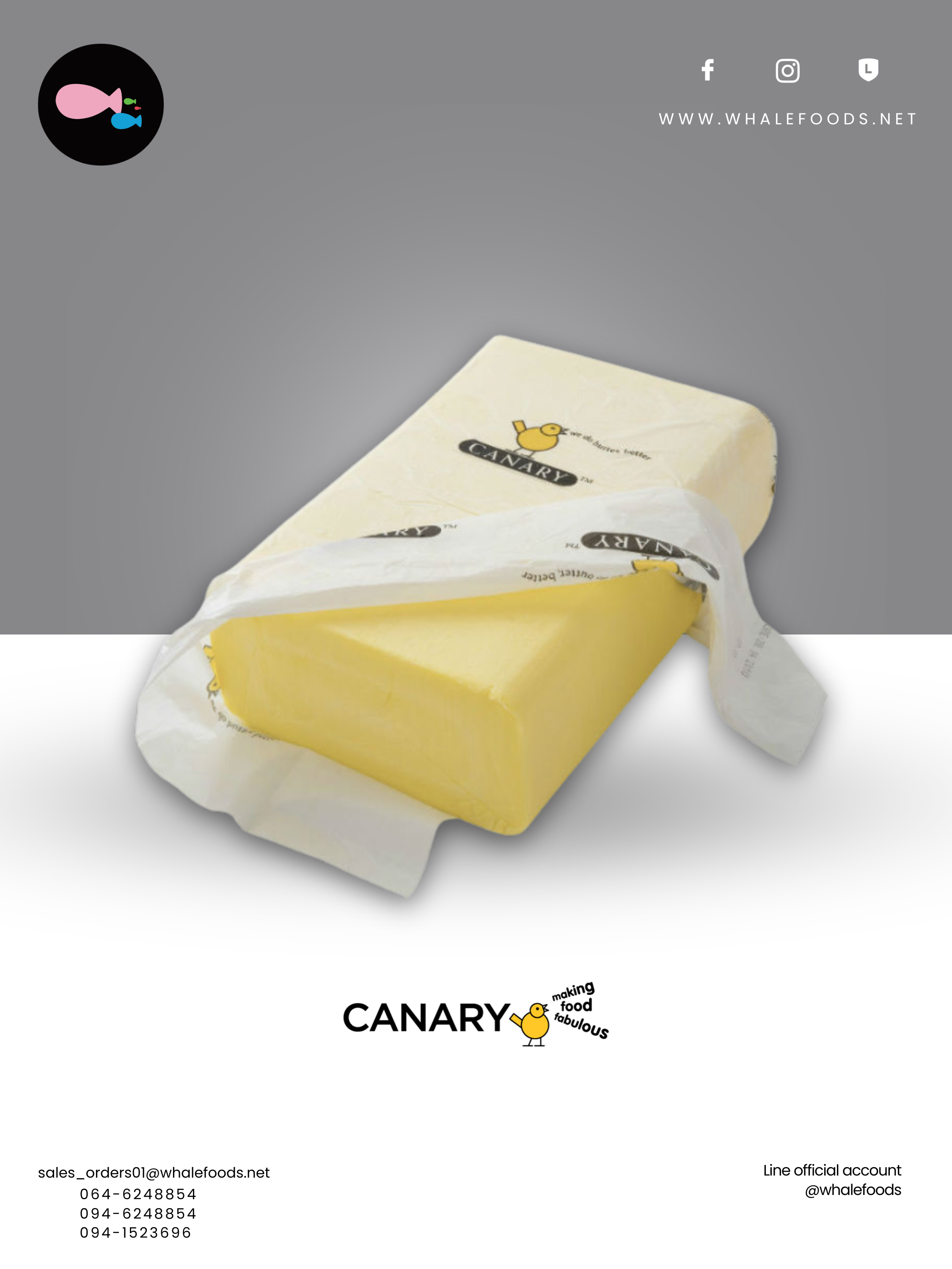 CANARY UNSALTED BUTTER SIZE : 4 KG.
