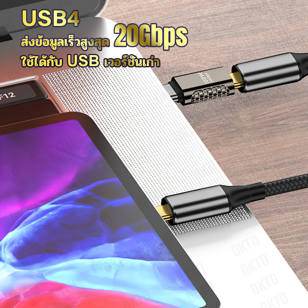 อะแดปเตอร์ USB-C PD100W-5A / QC120W-6A USB3.2 20Gbps