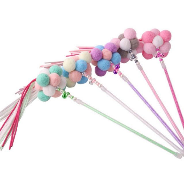 Petshop Court ไม้ตกแมวคละแบบ,ปอมๆ (คละสี)