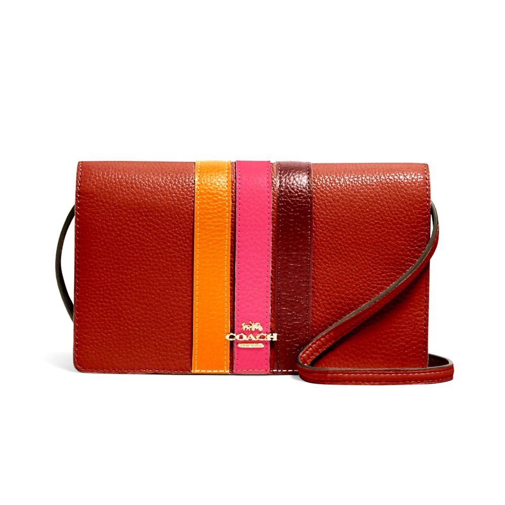 COACH 2632 ANNA FOLDOVER CROSSBODY CLUTCH WITH VARSITY STRIPE (IMR6B) [2632IMR6B]