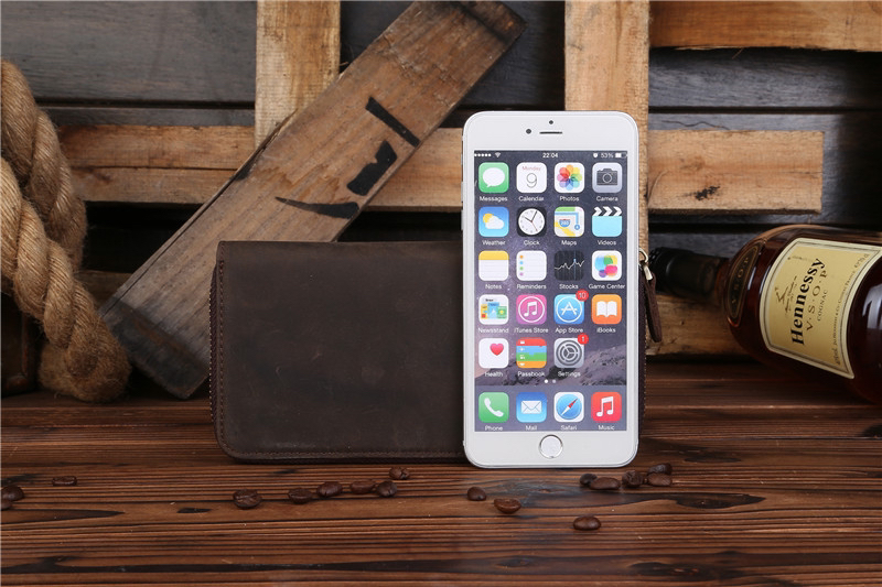 For You Leather WL11 กระเป๋าสตางค์ ผู้ชาย ใบยาว หนังแท้ แบบซิบ WL11