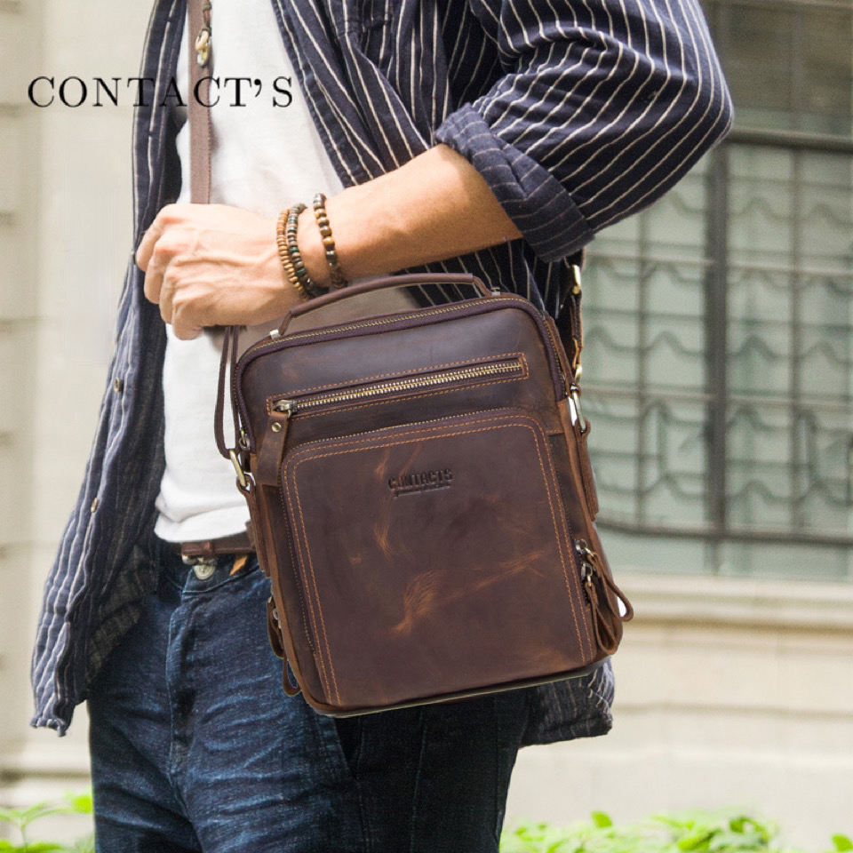 For You Leather LB39 กระเป๋าหนังแท้ ผู้ชาย สะพายข้าง มีหูจับ ช่องใส่ของหลายช่อง ใส่ของได้มาก LB39