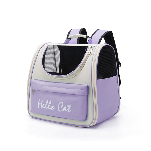 OLSP กระเป๋าสัตว์เลี้ยงสะพายหลัง Hello Cat (สีม่วง)