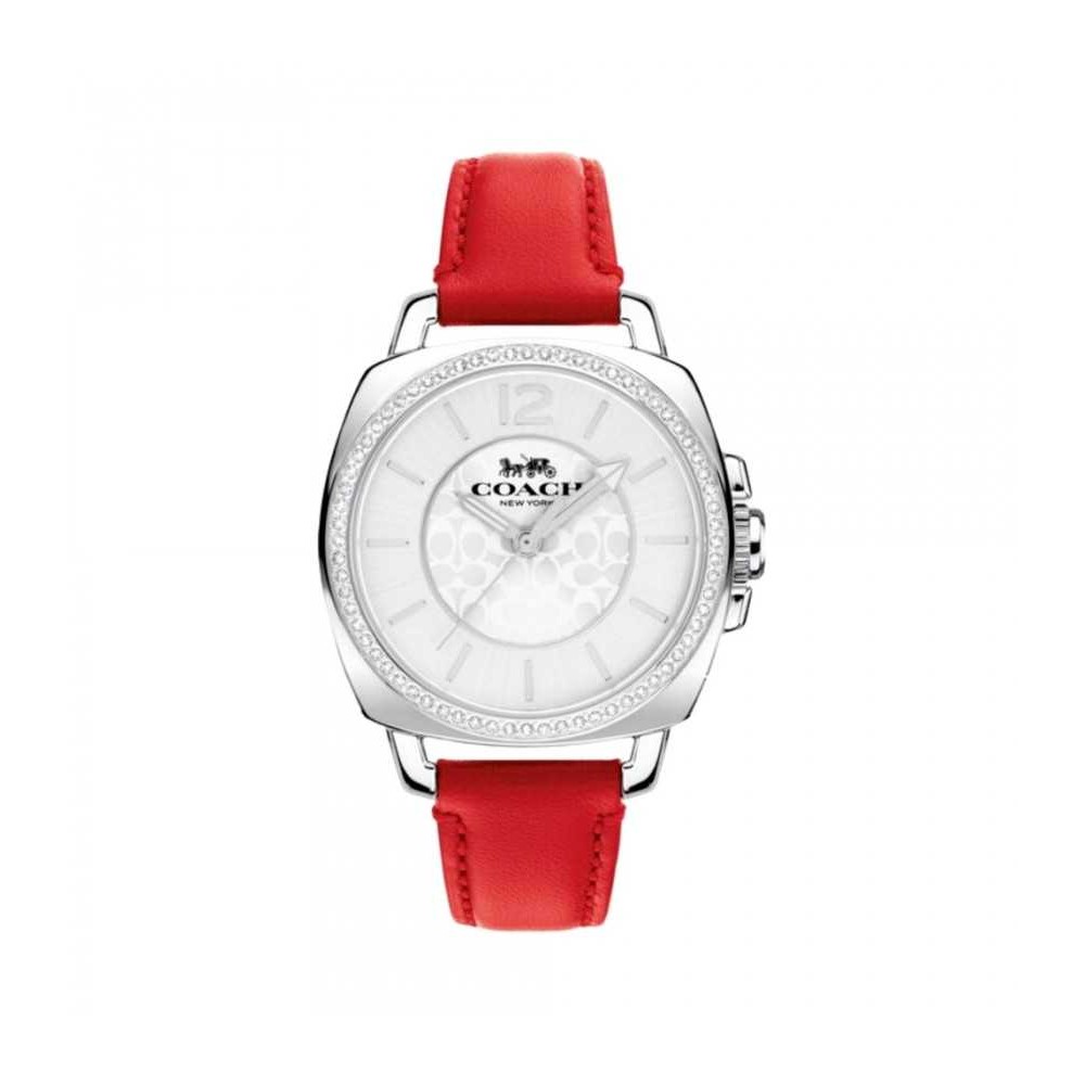 นาฬิกา COACH 14503855 BOYFRIEND SILVER RED LEATHER CRYSTALS WOMEN'S [14503855-MA]