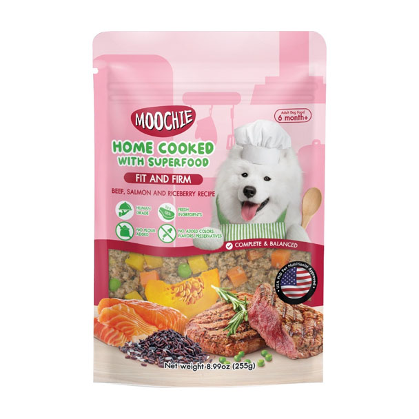 Mochie Homecook Fit & Firm เนื้อวัว แซลมอน และข้าวไรท์เบอร์รี่ 255 กรัม MC00-2