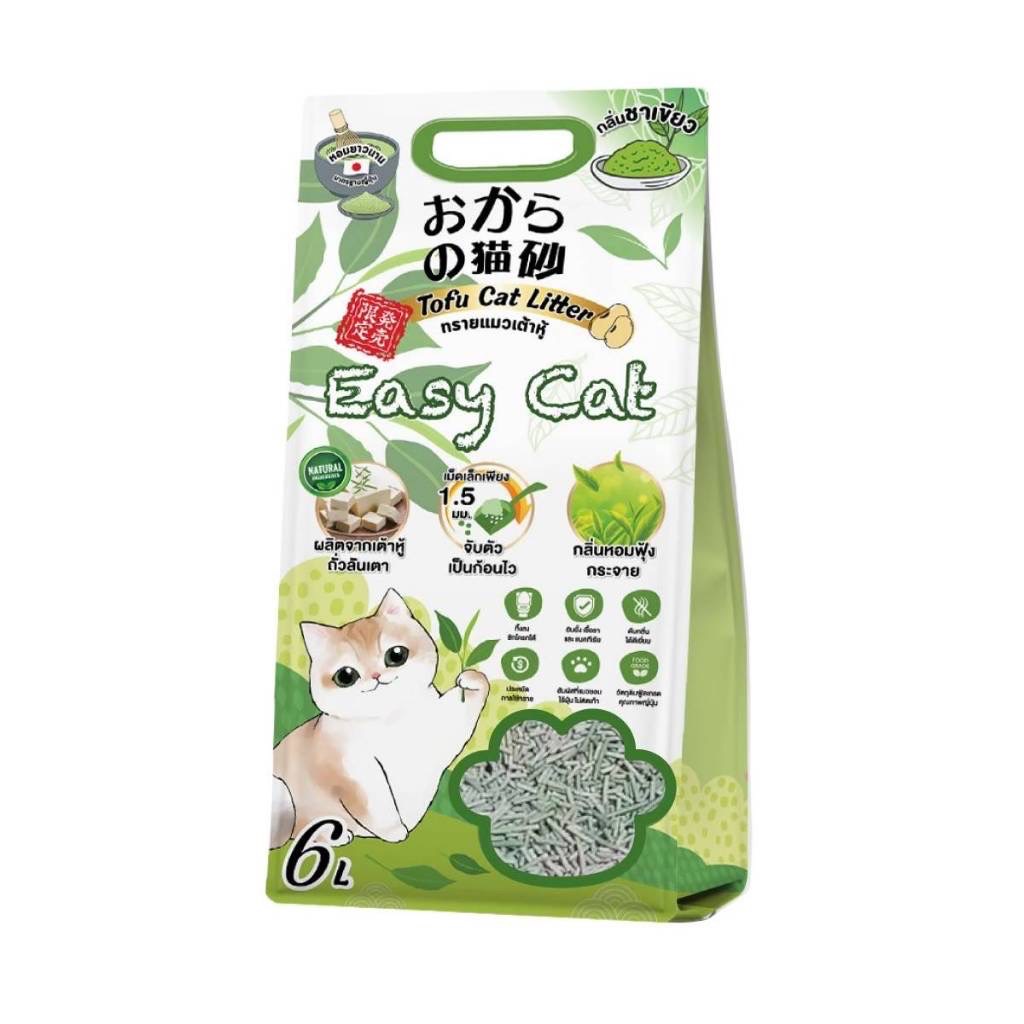 Easy Cat ทรายเต้าหู้ กลิ่นชาเขียว 6 ลิตร