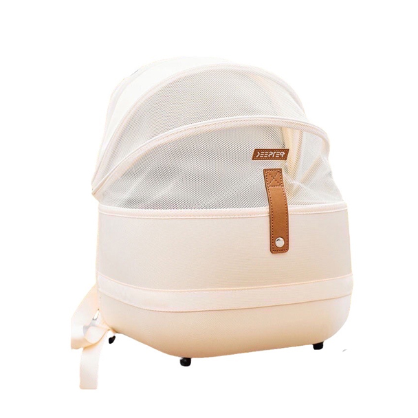 Kuma PT04-MB กระเป๋าสัตว์เลี้ยง Petseek มินิมอล (สีครีม)