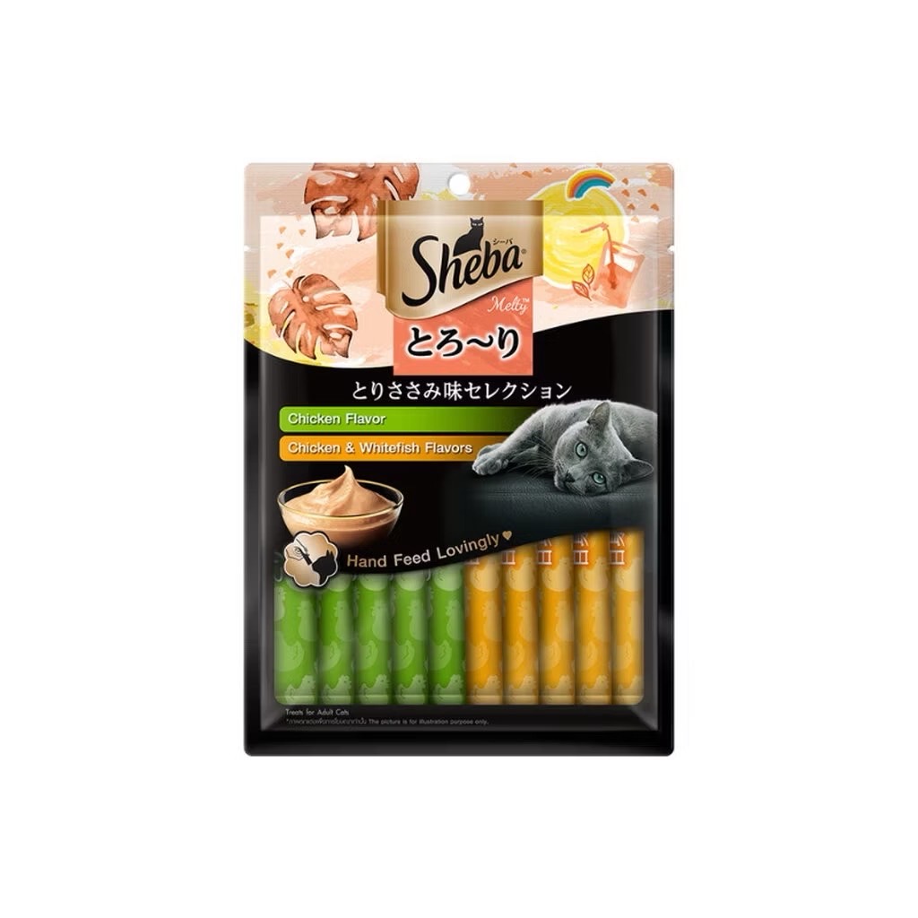 Sheba Melty แมวเลีย ไก่+ไก่และปลาเนื้อขาว แพค 20 ซอง