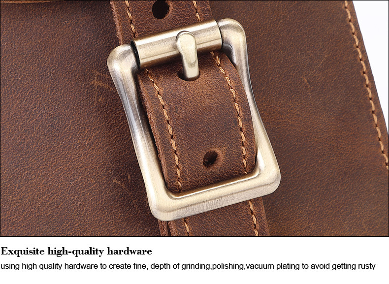 For You Leather LB46 กระเป๋าคาดเอว ร้อยเข็มขัด ใส่มือถือ หนังแท้ ใบใหญ่ มีตะขอค้องหูกางเกง (น้ำตาล) LB46