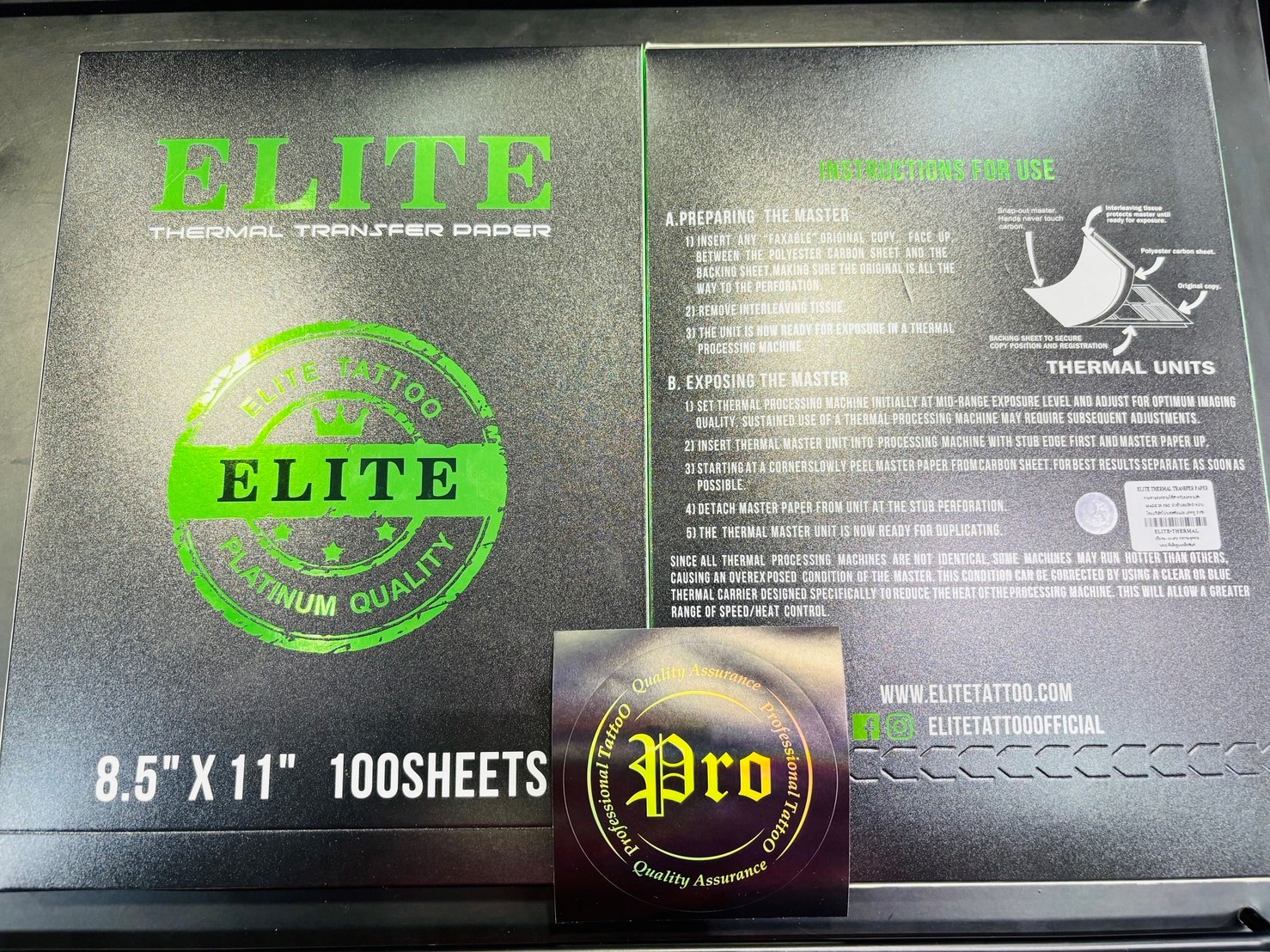 ELITE กระดาษลอกลาย ELITE THERMAL TRANSFER PAPER - BOX OF 100 SHEETS Size : 8.5"X11"กระดาษลอกลายแบบฟิล์มใช้กับเครื่องปริ์นเตอร์