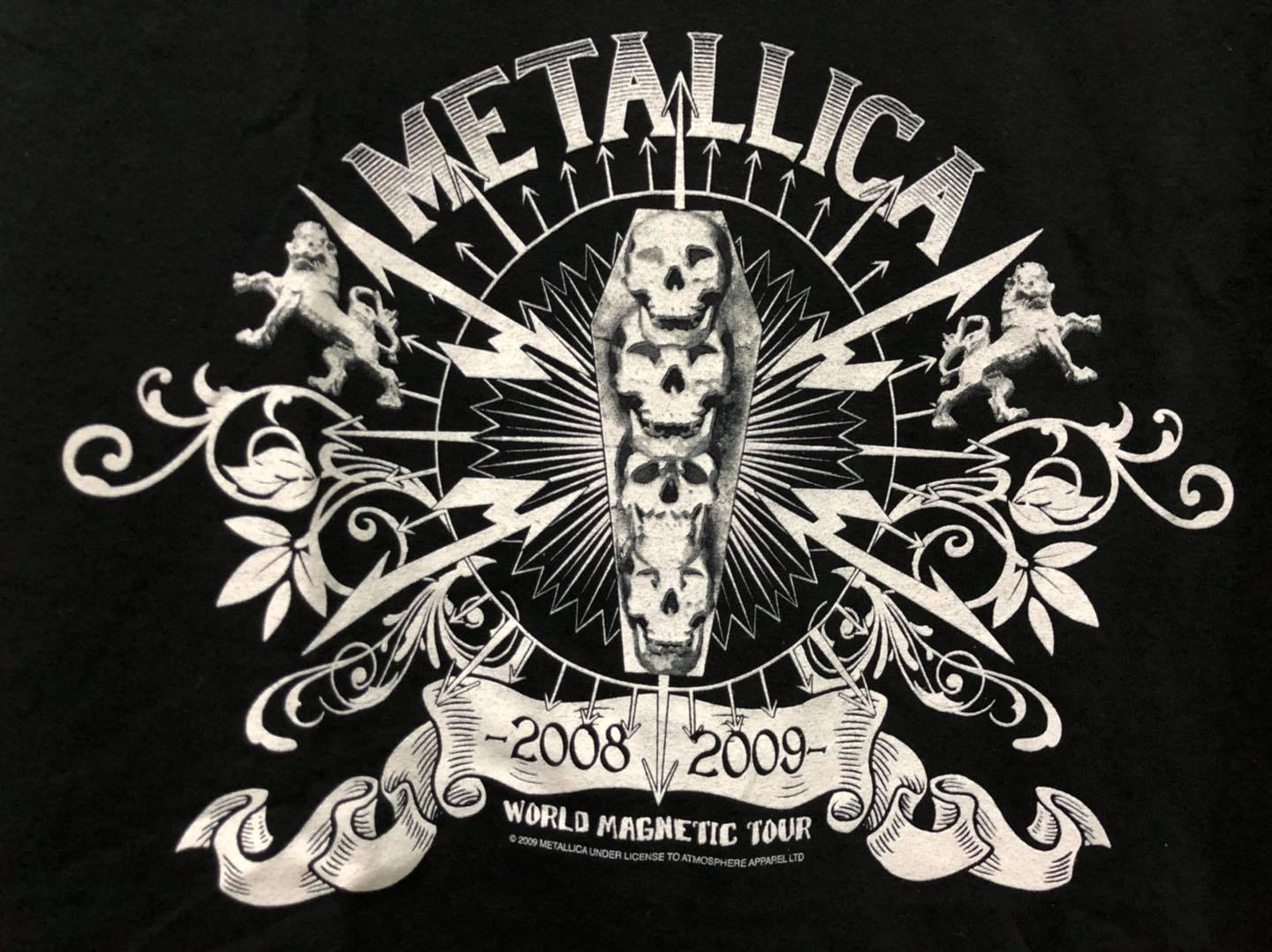 เสื้อวง Metallica World Magnetic Tour ปี 2009 Size L สินค้าลิขสิทธิ์แท้ 100%