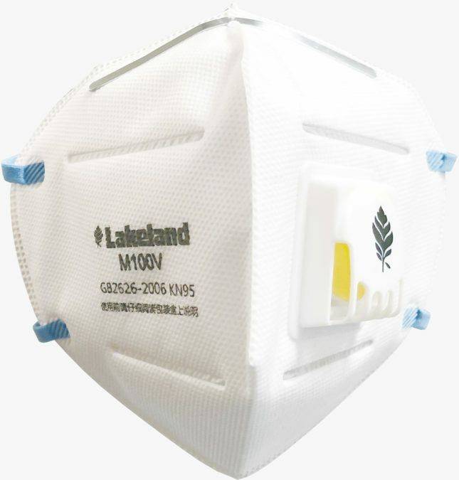 หน้ากากกันฝุ่น KN95 FFP1 แบบมีวาล์ว Lakeland รุ่น M100-V (25 ชิ้น/กล่อง)