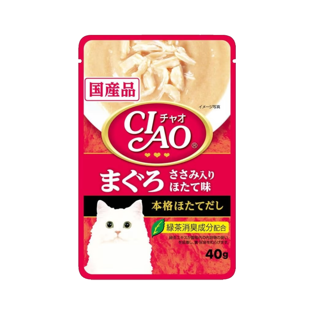 CIAO IC-201 ทูน่ามากุโระ + สันในไก่รสหอยเชลล์ 40 g.