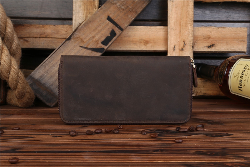 For You Leather WL11 กระเป๋าสตางค์ ผู้ชาย ใบยาว หนังแท้ แบบซิบ WL11