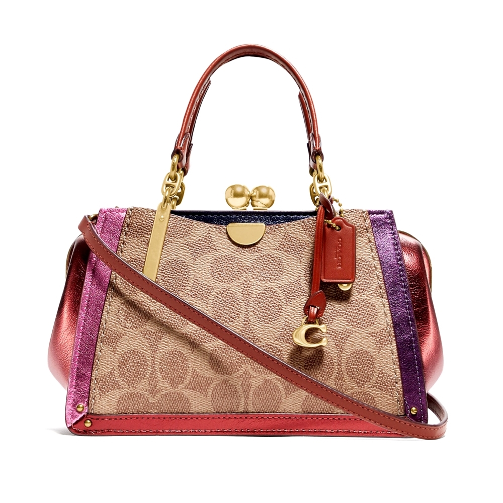 COACH 87997 Beige Kisslock Dreamer 21 In Colorblock Signature Canvas (B4TA) [87997B4TA-RA]
